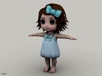 Cartoon little girl3d model