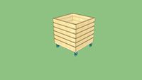 Cachepot de Pinus com roldana