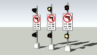 Mid-Late 2000's No Left Turn median road beacons