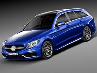 Mercedes-Benz C63 AMG W205 Estate 20153d model