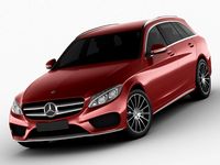 Mercedes C Class estate 2014 AMG package3d model