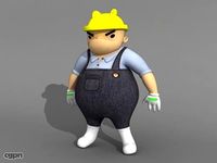 Cartoon Character Worker3d model