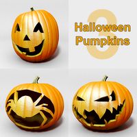 3 Halloween Pumpkins3d model