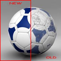 Soccerball blue white3d model