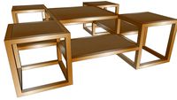 81702 Coffee Table Steps Gold 120x120cm
