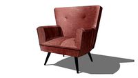 Sao Paulo Fauteuil en velours rose et manguier REF 166034 PRIX 399.00