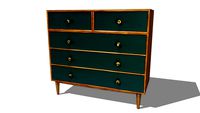 IKAT Commode 5 tiroirs en acacia massif vert REF 165885 PRIX 450.00