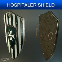 Hospitaler Medieval Shield3d model