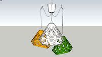 ZAHA LIGHT three-colored chandelier