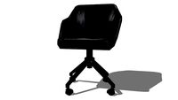 DAVIS Fauteuil de bureau en textile enduit noir vieilli REF 165924 PRIX 160.00