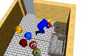 MAN AT WORK ORLANDINI MASSIMO DEMOLITION TILES FLOOR