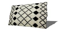 Coussin en laine et coton écru motifs noirs 40x60cm LOTI REF 169340 PRIX 49.90