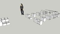 Fill-In Cabinet Insertable - Profile 001 -- 2-Drawer and Trash-Catch Perspective and BreakDown / Exploded Views of Assembly