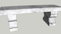 IRender Ready Classic Radial White Marble Garden Bench with Under Light