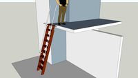 Sliding mezzanine ladder