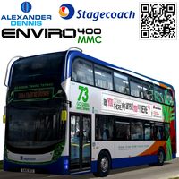 Alexander Dennis Enviro 400 MMC Stagecoach Green livery3d model