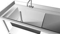 Meuble Plonge grand bac, dosseret 100mm et douchette