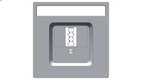 D-Life Central plate with square opening and telephone socket-outlet TAE, 1-gang, stainless steel