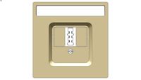 D-Life Central plate with square opening and telephone socket-outlet TAE, 1-gang, sahara