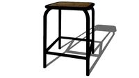 Tabouret en métal noir et bois BRADFORD, Maisons du monde, ref : 155232, prix : 69,99