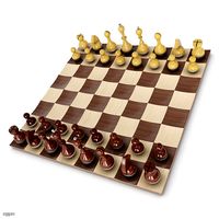 Wobble Chess Set3d model
