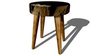 Tabouret en peau de chèvre et bois ALEXY, Maisons du monde, ref : 155082, prix : 79,99
