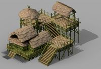 wooden hut3d model