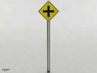 Four-Way Intersection Sign3d model