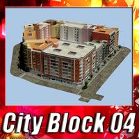 High Detailed European City Block 043d model