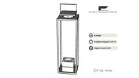 Lanterna de Piso 80cm Inox