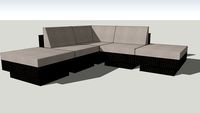 CorLiving Sonax Park Terrace Textured Black 5 Piece Sectional