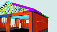 Garage with Gable Overhang & Greek Roof Return & Herringbone Soffit