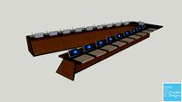 V-SHAPE CONFERENCE TABLE WITH MONITORS
