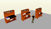 Murphy folding bed with desk, bookcase and under bed storage