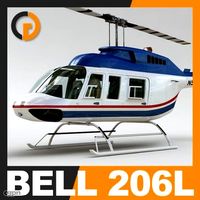Helicopter - Commercial Bell 206L with Interior3d model