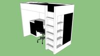 bunkbed pc table chair wardrobe