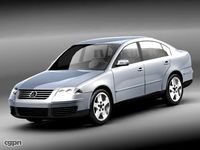 VW passat b6 low poly3d model