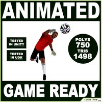 White Soccer Goalkeeper Player 1498tris3d model