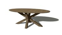 Ovale tafel met spinpoot, 200 x 100 cm