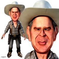 George W. Bush Jr. Caricature3d model