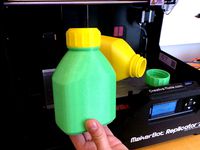 3D printable bottle and screw cap by CreativeTools