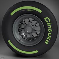 F1 tyre intermediate rear3d model