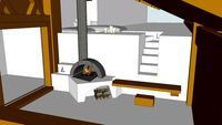 Landhaus; Architektur; Bauplanung; Kaminofen; offener Kamin;