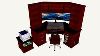 Custom Corner Desk with integrated computer