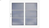 Fenster mit Sprossen und Fenstergriff
