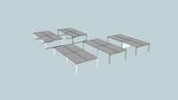Connex P4Z bench, 4 personen, 380 x 165 cm