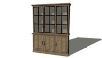 5822-5823 Sheffield dressoir en bovenbouw met stalen deuren