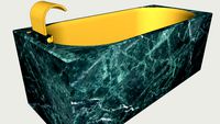 Marble bath with Gold spout