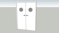 Double doors - simple white set of double doors with portholes.