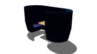 CWTCH-57 HB Two Seat Work Booth with Table